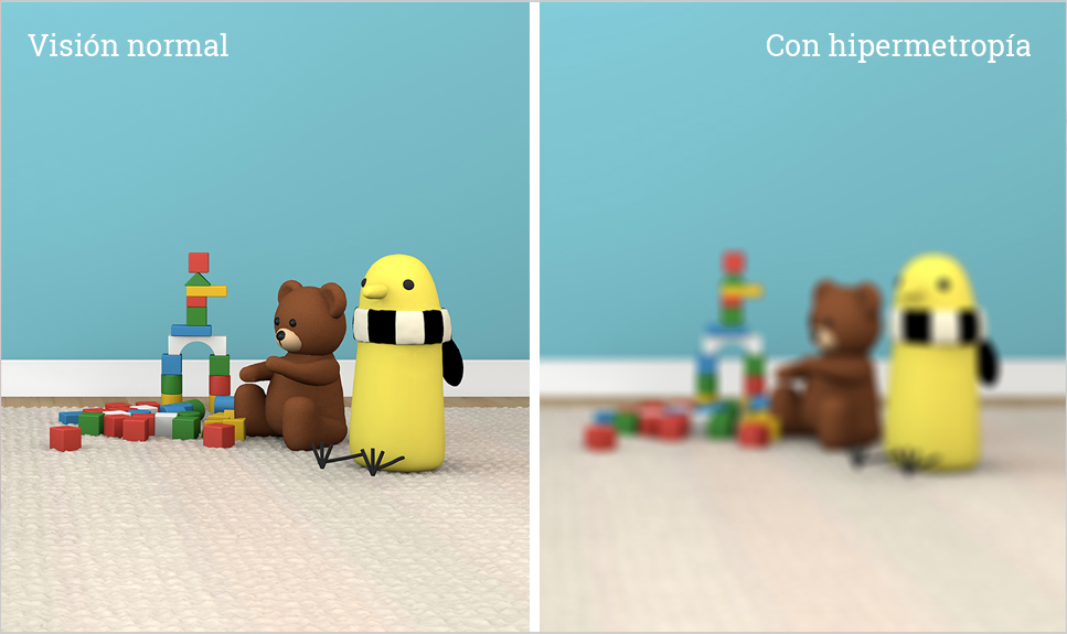 Dos vistas de juguetes: uno enfocado y otro desenfocado.